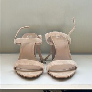 BP Women's Beige Heeled Sandals